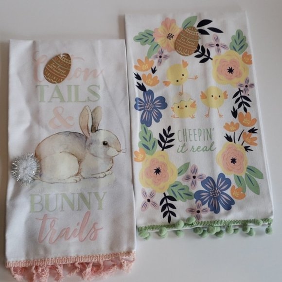 Easter Bunny & Cheepin Tea Towel Set of 2 - Picture 1 of 4